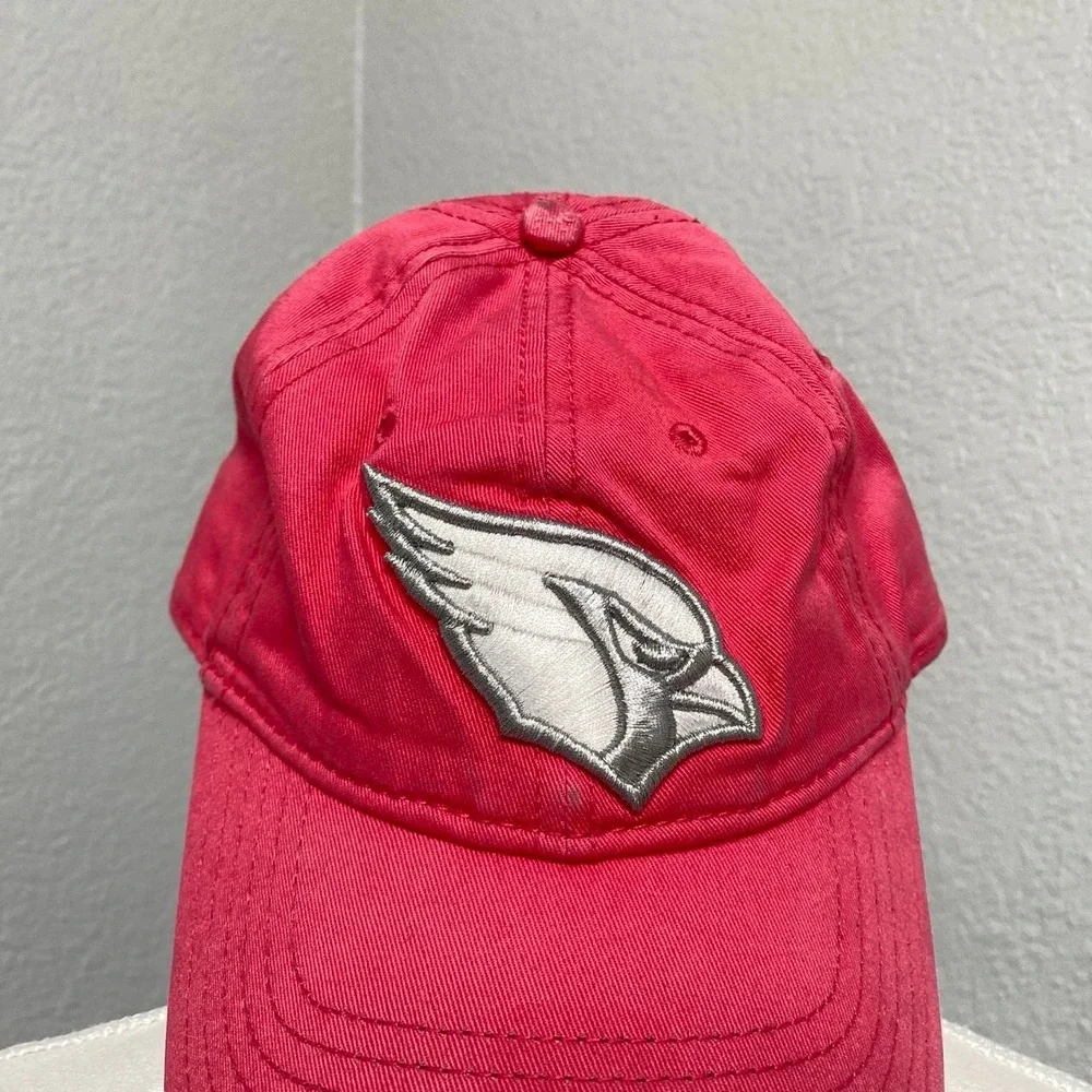 NFL ARIZONA CARDINALS PINK RED BASEBALL CAP ADJUSTABLE STRAP ATHLETIC SPORTY